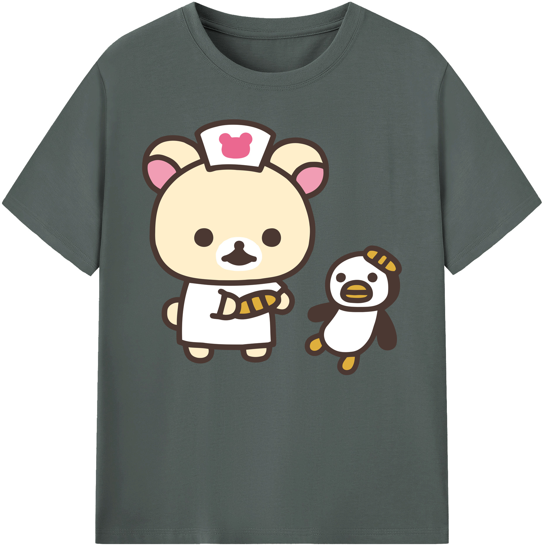 （画像用） リラックマ リラックマ キイロイトリ Rilakkuma Korilakkuma Kiiroitori 綿100％ メンズ半袖Tシャツ｜肌触りやわらか＆通気性
